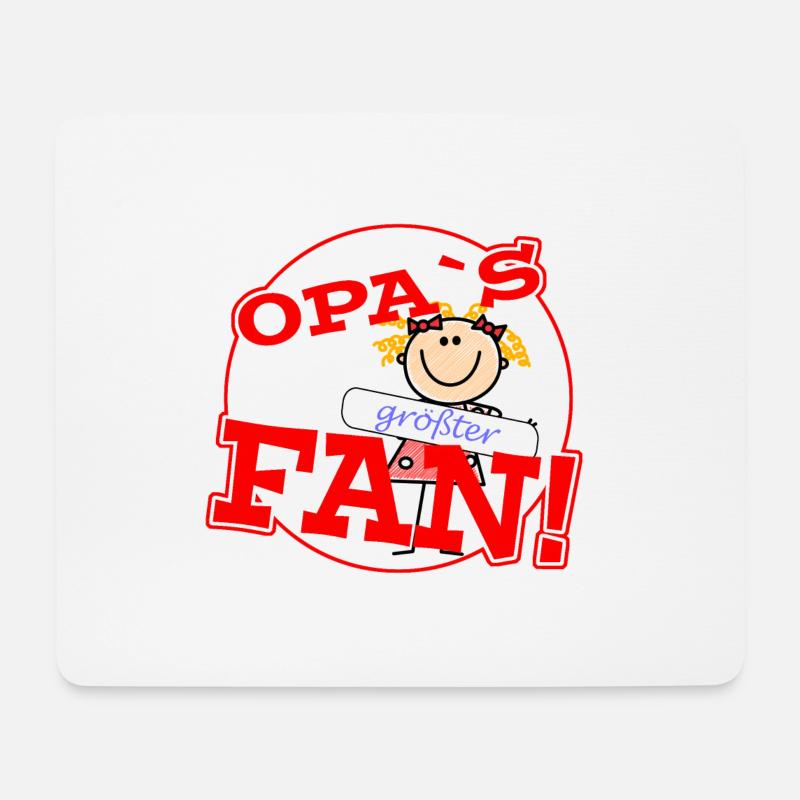Opas groesster Fan w - Mousepad (Querformat) - Weiß