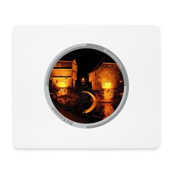Bad Kreuznach: Brückenhäsuer bei Nacht I - Mousepad (Querformat) - Weiß - Vorne