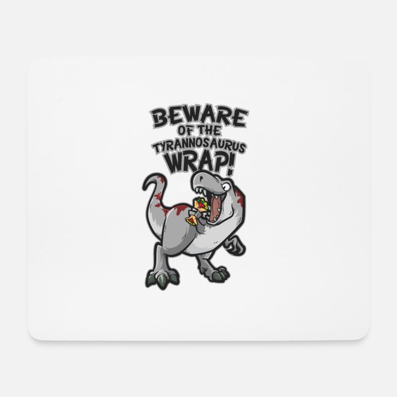 T-Wraps T-Rex Dinosaurier Taco Tortilla Wrap - Mousepad (Querformat) - Weiß
