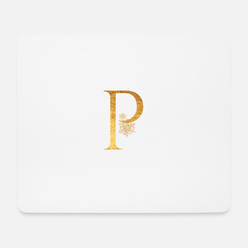 Initial letter P - Mouse Pad (horizontal) - white