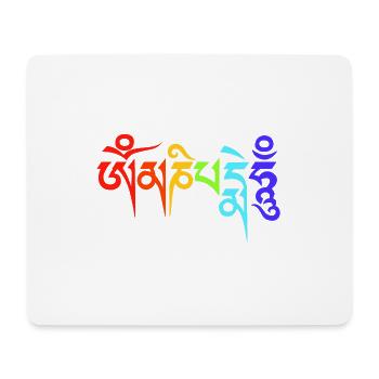 Om Mani Padme Hum - Rainbow Edition - Mousepad (Querformat) - Weiß - Vorne