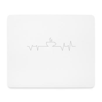 ECG, café, battements de cœur - Tapis de souris (format paysage) - blanc - Devant