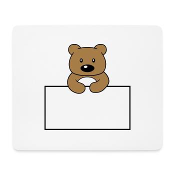 name shield frame text write teddy grizzly ba - Mouse Pad (horizontal) - white - Front