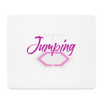 jumping trampoline girl jumping jump tramp gift - Mouse Pad (horizontal) - white - Front