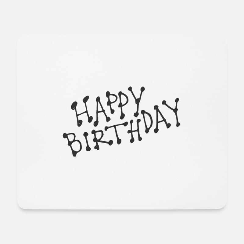 Happy Birthday - Mousepad (Querformat) - Weiß