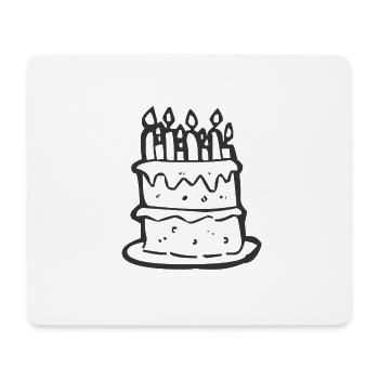 Gâteau d'anniversaire - Tapis de souris (format paysage) - blanc - Devant