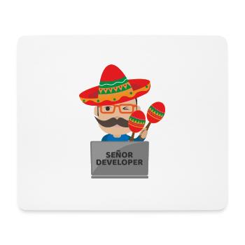 Señor Developer Senior Developer - Geschenkidee - Mousepad (Querformat) - Weiß - Vorne