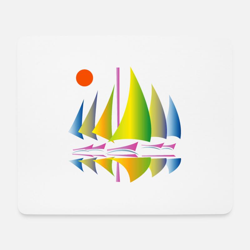 Segelboote - Mousepad (Querformat) - Weiß