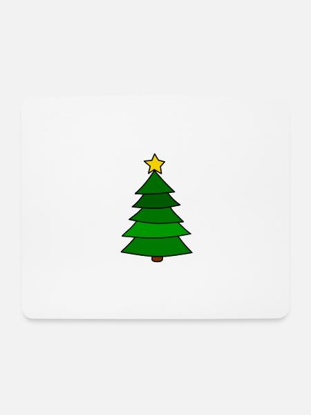 Tannenbaum mit Stern in Farbe - Mousepad (Querformat) - Weiß