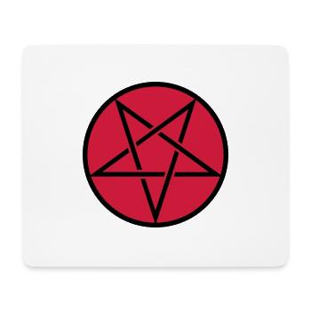 Pentagramm in Kreis 2c - Mousepad (Querformat) - Weiß - Vorne