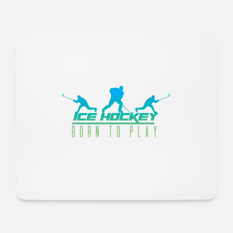 Eishockey - Mousepad (Querformat) - Weiß