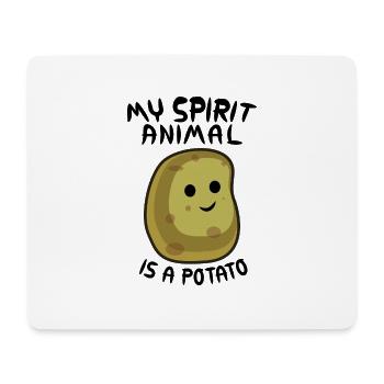 MON ESPRIT ANIMAL EST UNE POMMES DE TERRE - Tapis de souris (format paysage) - blanc - Devant