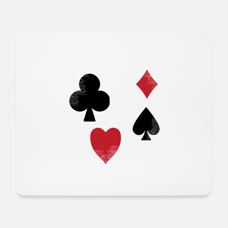 Poker - Mousepad (Querformat) - Weiß
