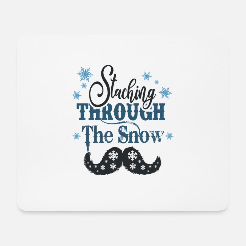 staching through the snow - Mouse Pad (horizontal) - white