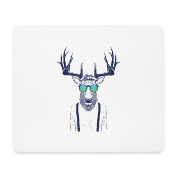 Cooler Hirsch - Mousepad (Querformat) - Weiß - Vorne