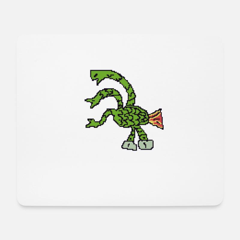 Dreiköpfige Hydra Pixelart - Mousepad (Querformat) - Weiß