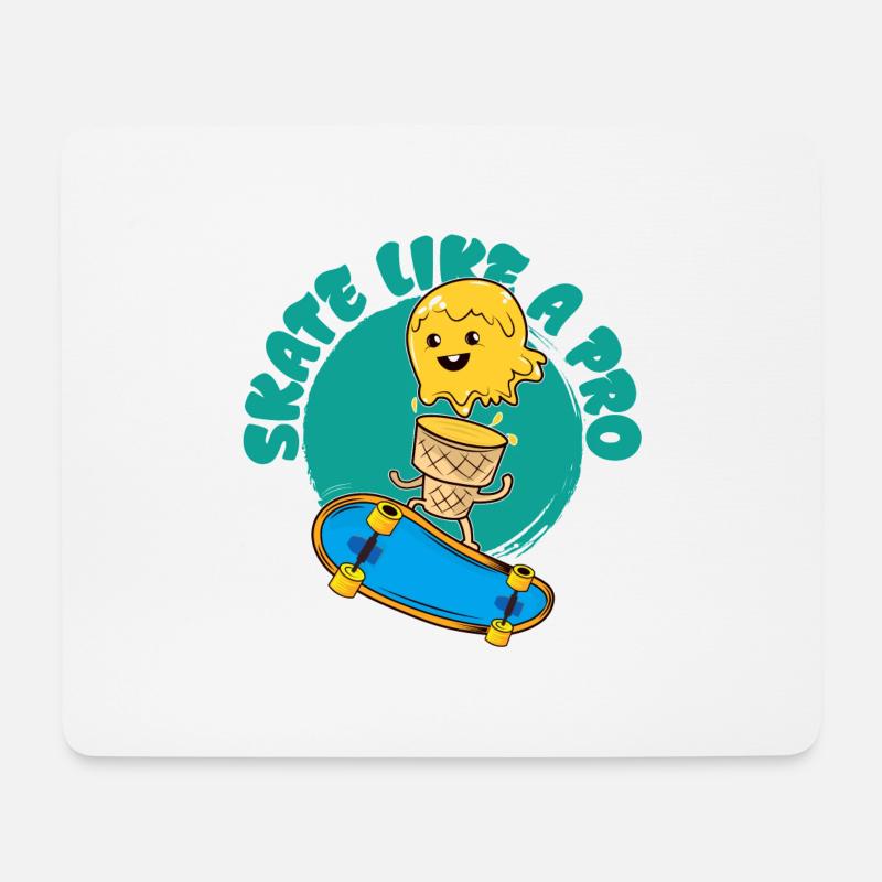 Eis Skateboarder - Mousepad (Querformat) - Weiß