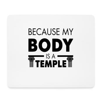 Because my body is a temple - Mouse Pad (horizontal) - white - Front