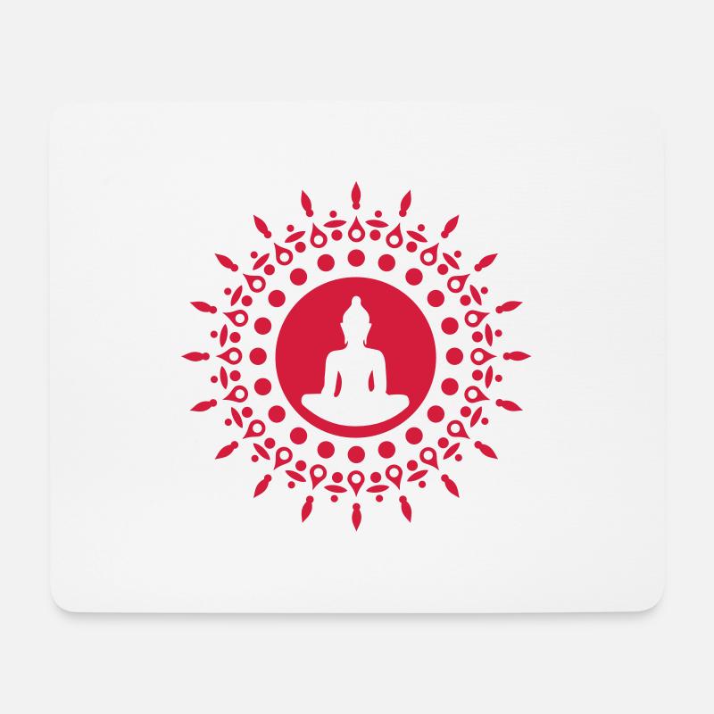 Buddha Meditation Yoga Buddhismus Sonne, 23 Farben - Mousepad (Querformat) - Weiß