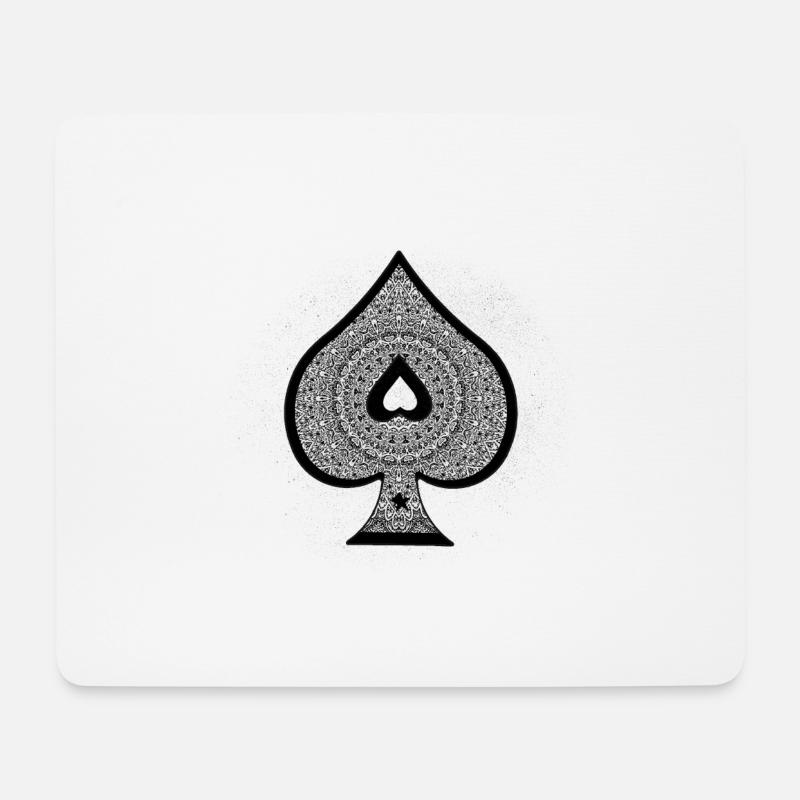 Playing card game, Ace - Mouse Pad (horizontal) - white