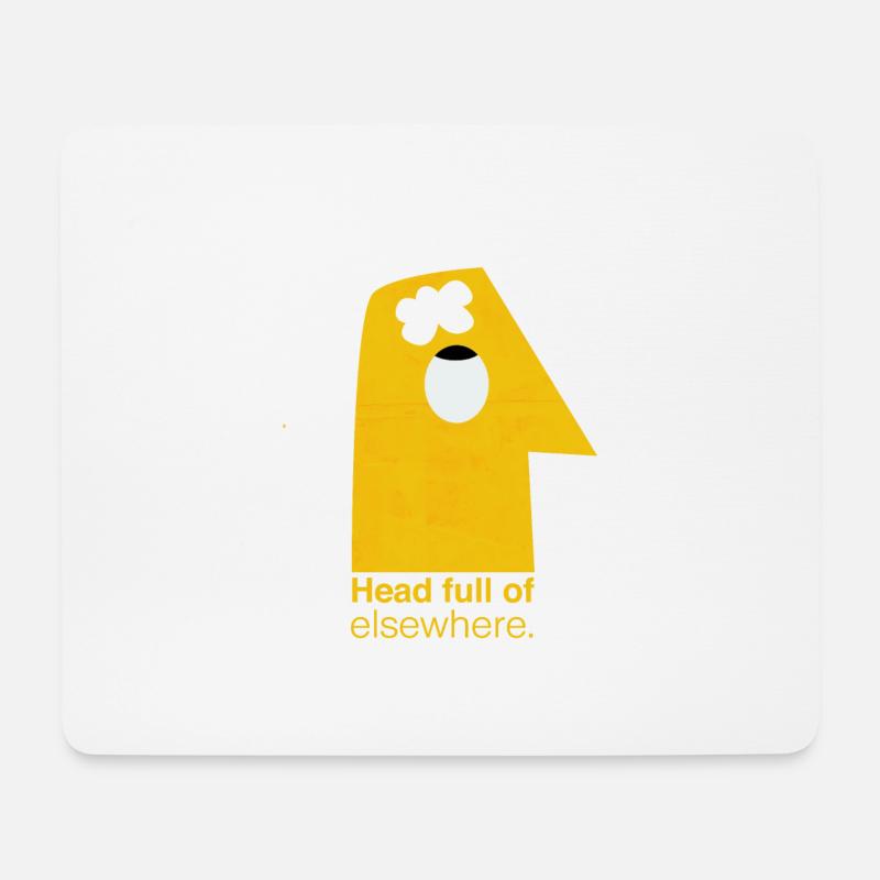 Im Geist ganz woanders | Head full of elsewhere - Mousepad (Querformat) - Weiß