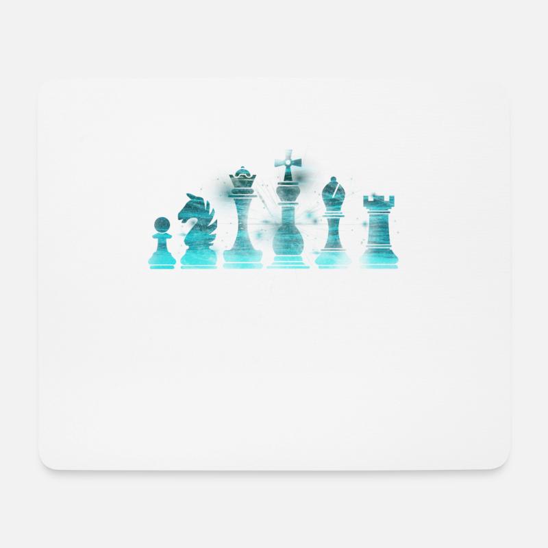 Schach Spiel Schachmatt Geschenk · Schachfiguren - Mousepad (Querformat) - Weiß