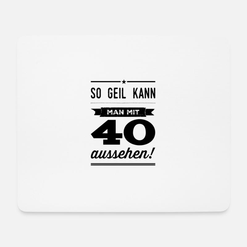 Geburtstag 40 | Geburtstagskarte Geschenkidee - Mousepad (Querformat) - Weiß