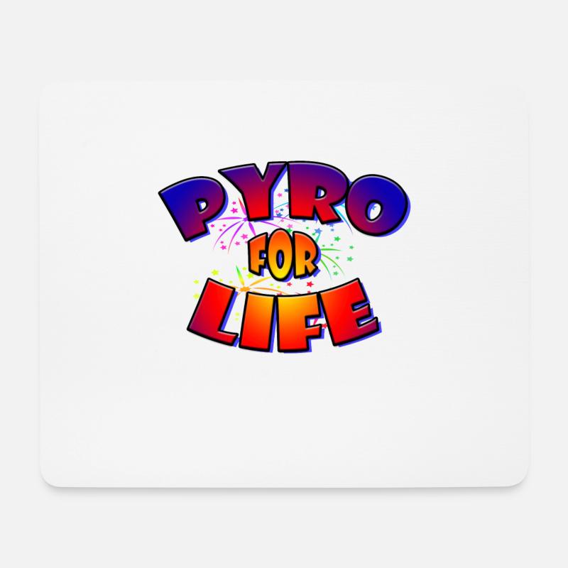 Feuerwerk Silvester Pyro for life - Mousepad (Querformat) - Weiß