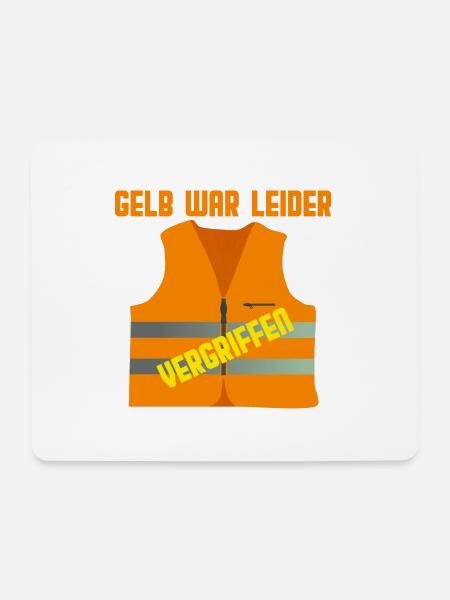 Die gelbe Warnweste war leider aus Gelbe Westen - Mousepad (Querformat) - Weiß
