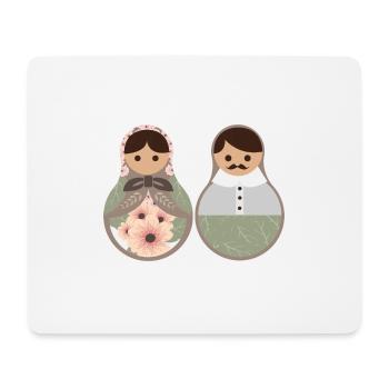 Russland Liebespaar Matroschka Puppen Geschenk - Mousepad (Querformat) - Weiß - Vorne