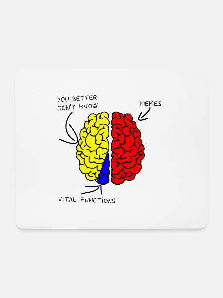 Brain - Gehirn - Memes - Mousepad (Querformat) - Weiß