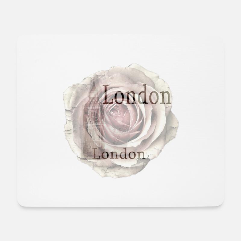 Rose London - Mousepad (Querformat) - Weiß