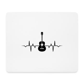 GUITAR HEARTBEAT - Mousepad (Querformat) - Weiß - Vorne
