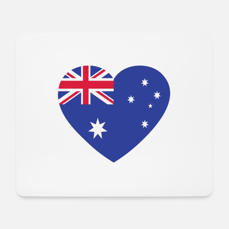 Australien Herz Flagge Fahne Canberra Geschenk - Mousepad (Querformat) - Weiß