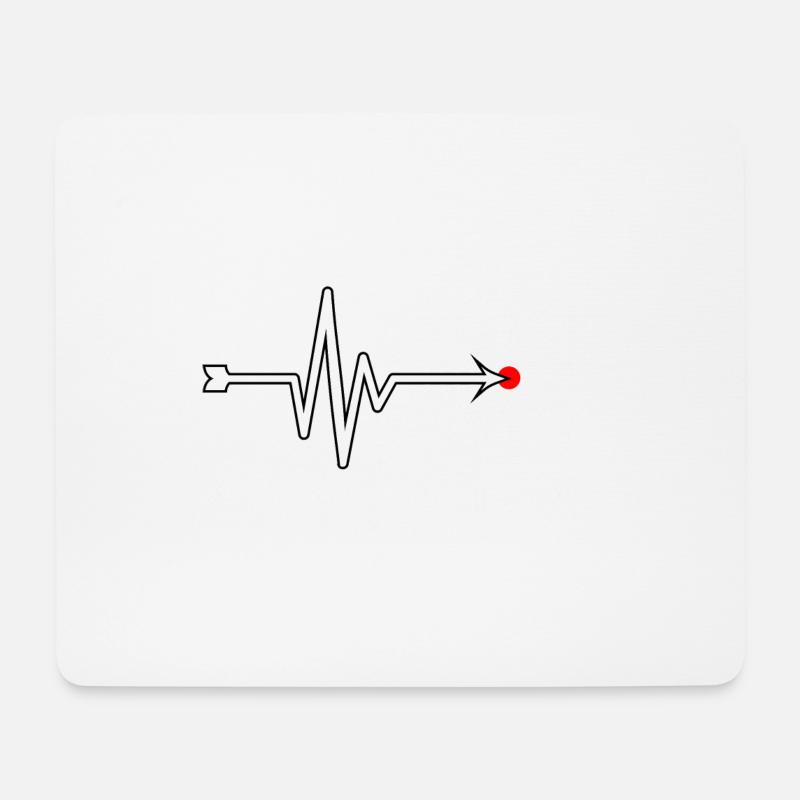 DARTS HEARTBEAT - Mousepad (Querformat) - Weiß