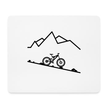 Pour Mountain Biker / Idée cadeau - Tapis de souris (format paysage) - blanc - Devant