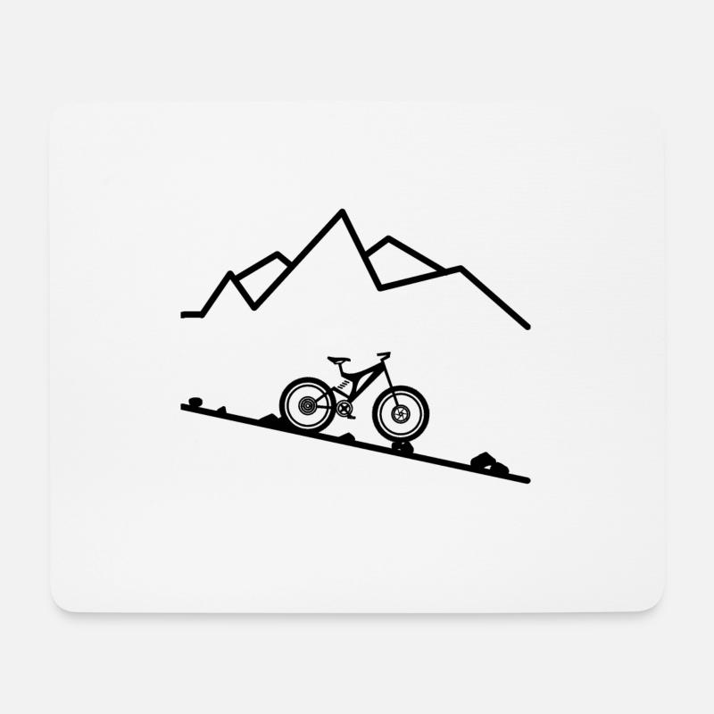Für Mountain Biker / Geschenkidee - Mousepad (Querformat) - Weiß