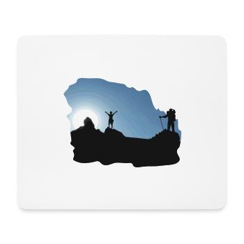 Randonnée Hiking Trekking Tour - Tapis de souris (format paysage) - blanc - Devant