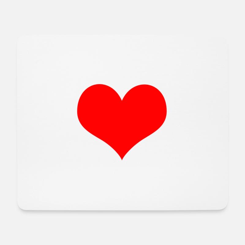 Red heart - Mouse Pad (horizontal) - white