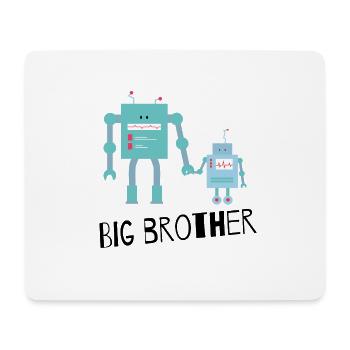 cute robot siblings, big brother - Mouse Pad (horizontal) - white - Front