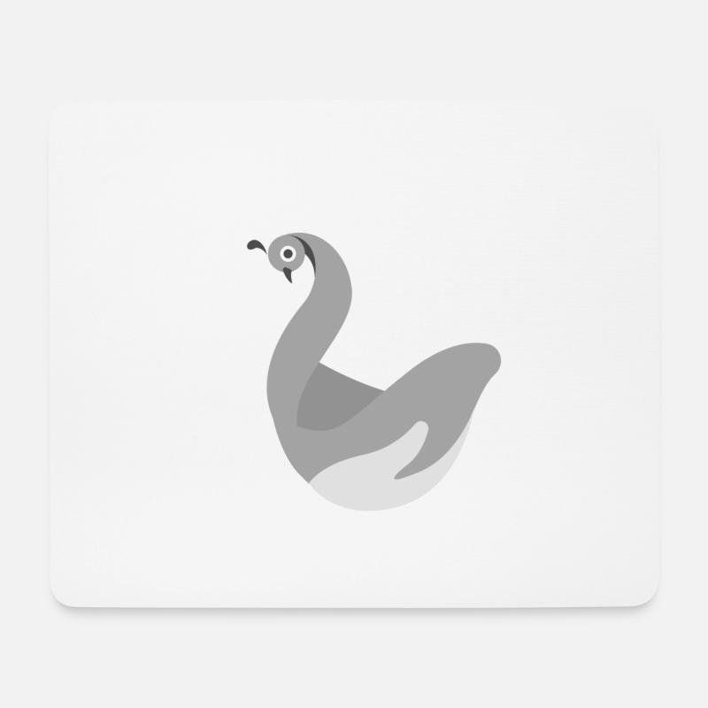 Schwan - Mousepad (Querformat) - Weiß