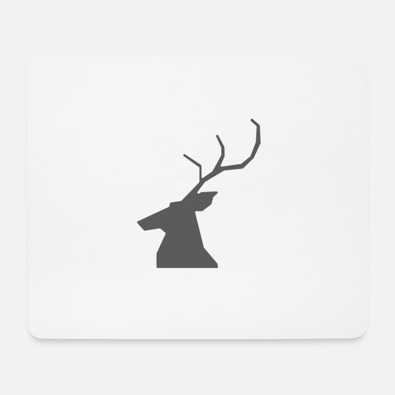 Hirsch - Mousepad (Querformat) - Weiß