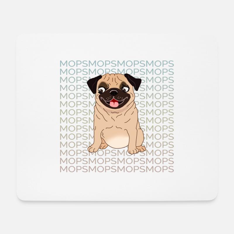 MOPS MOPS MOPS - Mousepad (Querformat) - Weiß