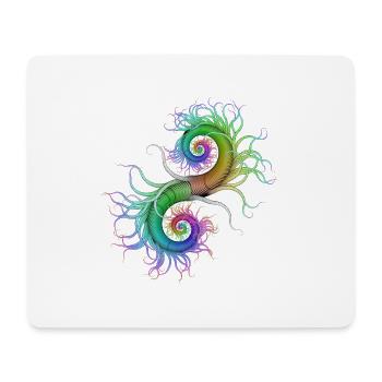 Seepferdchen psychedelisch abstrakt Spirale psy - Mousepad (Querformat) - Weiß - Vorne