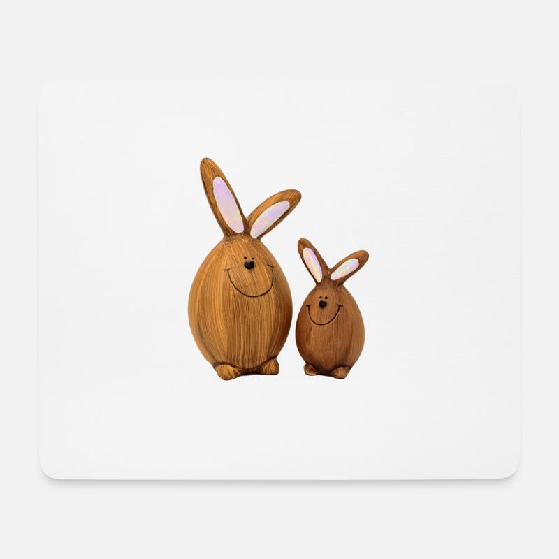 Zwei Kleine Osterhasen - Mousepad (Querformat) - Weiß