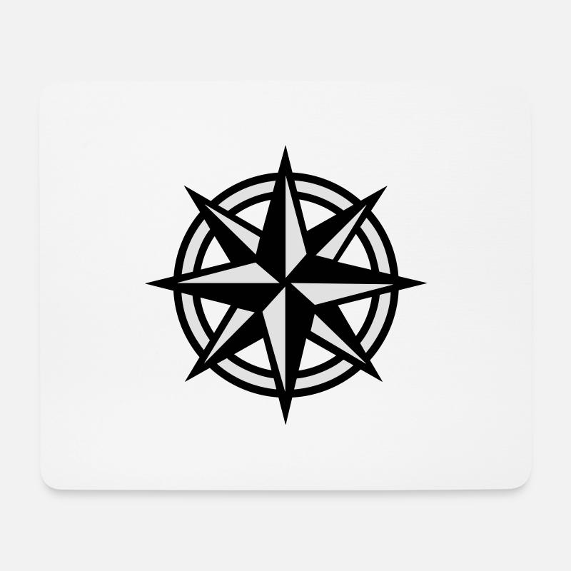 Kompass zweifarbig - Mousepad (Querformat) - Weiß