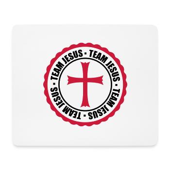 circle stamp round team church symbol cross jesus - Mouse Pad (horizontal) - white - Front