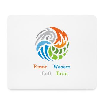 Les quatre éléments. Le feu, l’eau, l’air et la terre - Tapis de souris (format paysage) - blanc - Devant