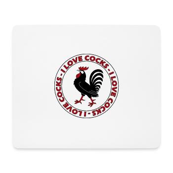 I LOVE COCKS Rooster - Mousepad (Querformat) - Weiß - Vorne