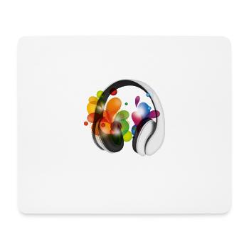 Musik, Kopfhörer. Turn on - Mousepad (Querformat) - Weiß - Vorne